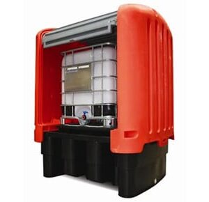 IBC containment bund with hard top cover (stainless steel internal frames)